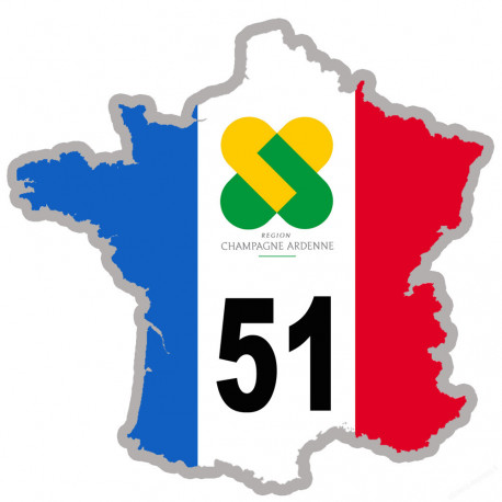 FRANCE 51 Champagne Ardenne (20x20cm) - Autocollant(sticker)