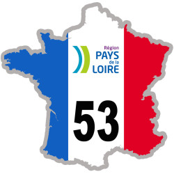 FRANCE 53 Pays de la Loire (10x10cm) - Sticker/autocollant