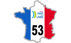 FRANCE 53 Pays de la Loire (20x20cm) - Autocollant(sticker)