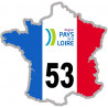 FRANCE 53 Pays de la Loire (20x20cm) - Autocollant(sticker)