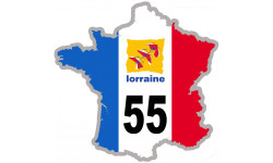 FRANCE 55 Lorraine (5x5cm) - Autocollant(sticker)