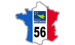 FRANCE 56 Région Bretagne (5x5cm) - Autocollant(sticker)