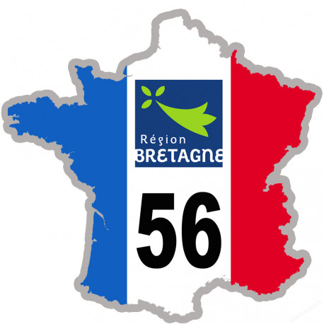 FRANCE 56 Région Bretagne (5x5cm) - Autocollant(sticker)