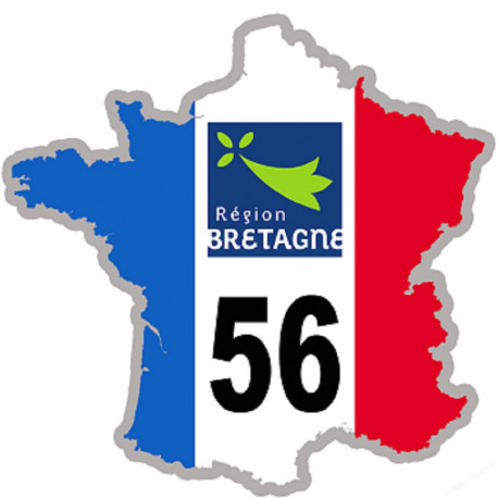 FRANCE 56 Région Bretagne (10x10cm) - Autocollant(sticker)