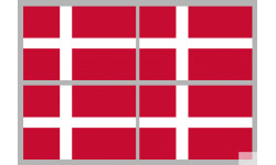 Drapeau Danemark (4 stickers 9.5x6.3cm) - Autocollant(sticker)