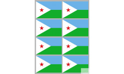 Drapeau Djibouti (8 stickers 9.5x6.3cm) - Autocollant(sticker)