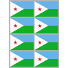 Drapeau Djibouti (8 stickers 9.5x6.3cm) - Autocollant(sticker)