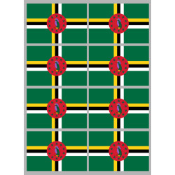Drapeau la Dominique (8 stickers 9.5x6.3cm) - Sticker/autocollant