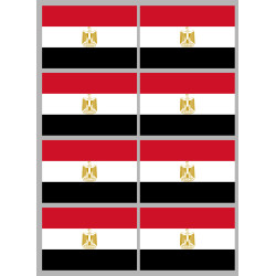 Drapeau Egypte (8 stickers 9.5x6.3cm) - Sticker/autocollant