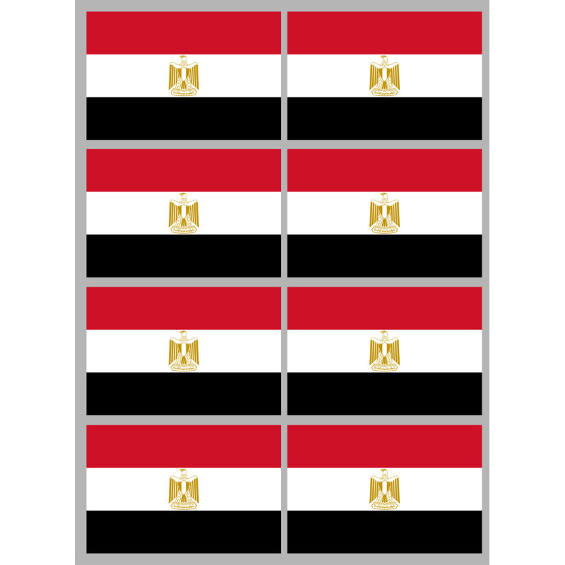 Drapeau Egypte (8 stickers 9.5x6.3cm) - Sticker/autocollant