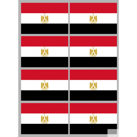 Drapeau Egypte (8 stickers 9.5x6.3cm) - Autocollant(sticker)