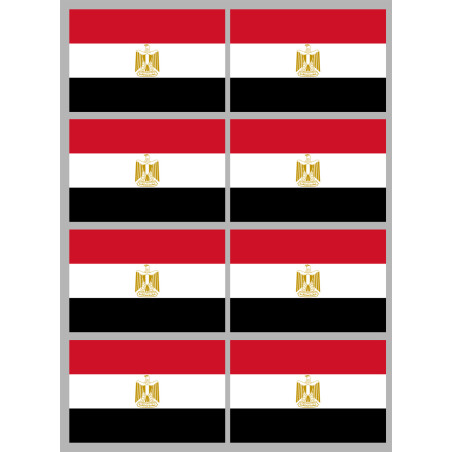 Drapeau Egypte (8 stickers 9.5x6.3cm) - Sticker/autocollant