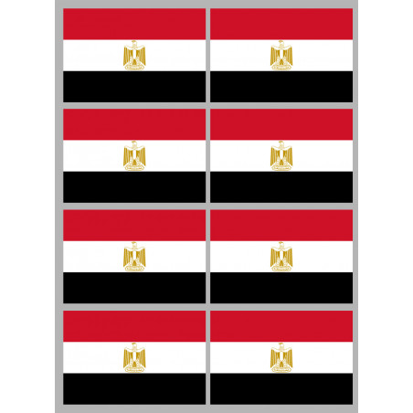 Drapeau Egypte (8 stickers 9.5x6.3cm) - Autocollant(sticker)