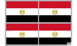 Drapeau Egypte (4 stickers 9.5x6.3cm) - Autocollant(sticker)