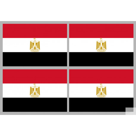 Drapeau Egypte (4 stickers 9.5x6.3cm) - Autocollant(sticker)