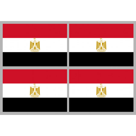 Drapeau Egypte (4 stickers 9.5x6.3cm) - Autocollant(sticker)