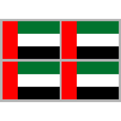 Drapeau Émirats arabes unis (4 stickers 9.5x6.3cm) - Sticker/autocoll