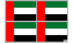 Drapeau Émirats arabes unis (4 stickers 9.5x6.3cm) - Autocollant(sticker)