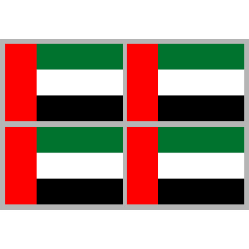 Drapeau Émirats arabes unis (4 stickers 9.5x6.3cm) - Sticker/autocoll
