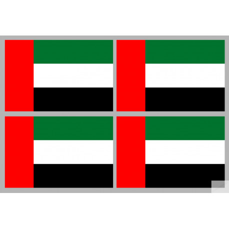 Drapeau Émirats arabes unis (4 stickers 9.5x6.3cm) - Autocollant(sticker)