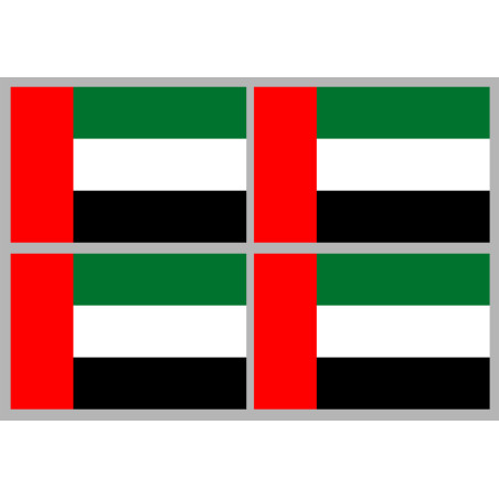 Drapeau Émirats arabes unis (4 stickers 9.5x6.3cm) - Sticker/autocoll