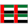Drapeau Émirats arabes unis (4 stickers 9.5x6.3cm) - Sticker/autocoll