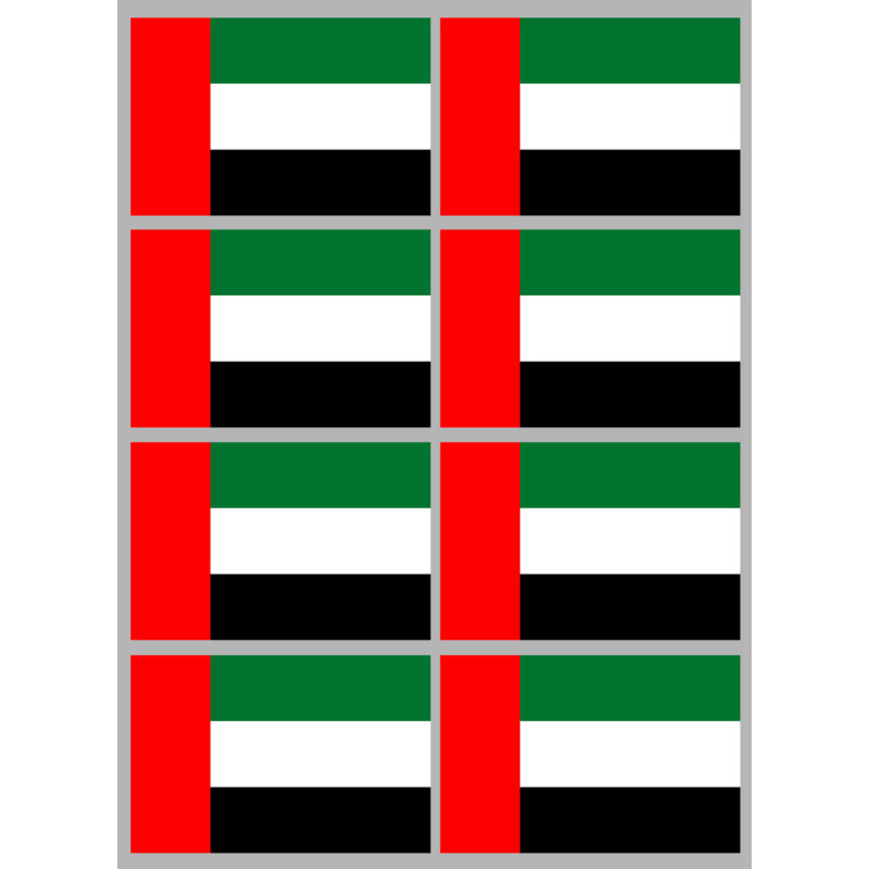 Drapeau Émirats arabes unis (8 stickers 9.5x6.3cm) - Sticker/autocoll