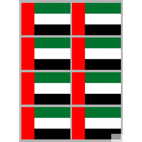 Drapeau Émirats arabes unis (8 stickers 9.5x6.3cm) - Autocollant(sticker)