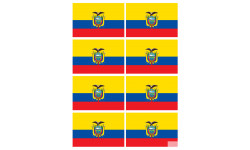 Drapeau Équateur (8 stickers 9.5x6.3cm) - Autocollant(sticker)