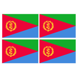 Drapeau Érythrée (4 stickers 9.5x6.3cm) - Sticker/autocollant