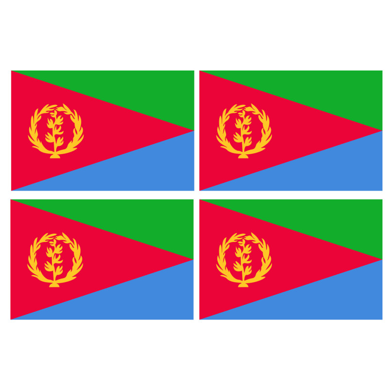 Drapeau Érythrée (4 stickers 9.5x6.3cm) - Sticker/autocollant