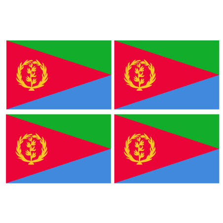 Drapeau Érythrée (4 stickers 9.5x6.3cm) - Sticker/autocollant