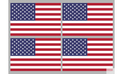 Drapeau États-Unis (4 stickers 9.5x6.3cm) - Autocollant(sticker)