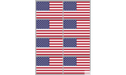 Drapeau États-Unis (8 stickers 9.5x6.3cm) - Autocollant(sticker)