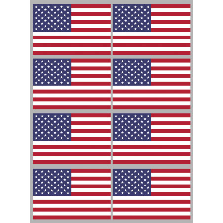 Drapeau États-Unis (8 stickers 9.5x6.3cm) - Autocollant(sticker)