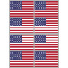 Drapeau États-Unis (8 stickers 9.5x6.3cm) - Autocollant(sticker)