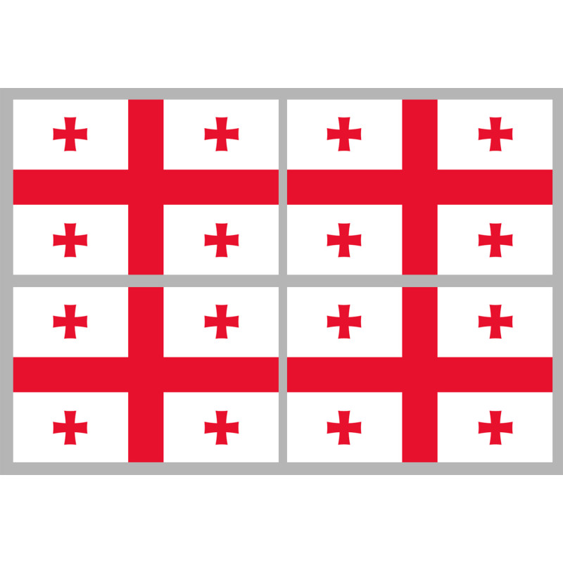 Drapeau Georgie (4 stickers 9.5x6.3cm) - Sticker/autocollant