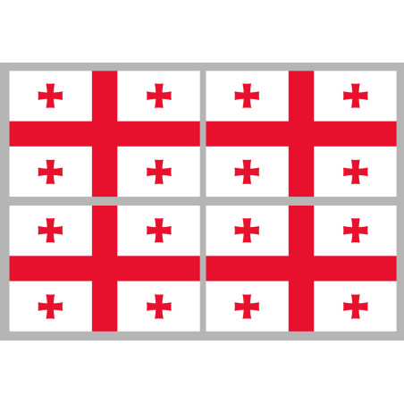 Drapeau Georgie (4 stickers 9.5x6.3cm) - Sticker/autocollant