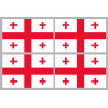 Drapeau Georgie (4 stickers 9.5x6.3cm) - Sticker/autocollant