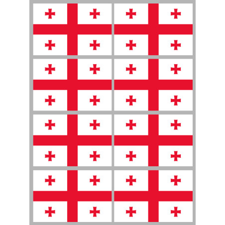 Drapeau Georgie (8 stickers 9.5x6.3cm) - Sticker/autocollant