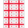 Drapeau Georgie (8 stickers 9.5x6.3cm) - Sticker/autocollant