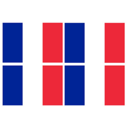Drapeau France (4 fois 9.5x6.3 cm) - Sticker/autocollant