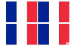 Drapeau France - 4 fois 9.5x6.3 cm - Autocollant(sticker)