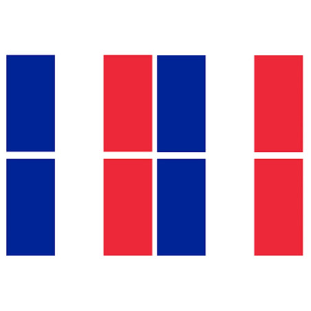 Drapeau France (4 fois 9.5x6.3 cm) - Sticker/autocollant