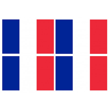 Drapeau France - 4 fois 9.5x6.3 cm - Autocollant(sticker)