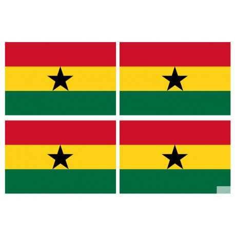 Drapeau Ghana (4 stickers 9.5x6.3cm) - Autocollant(sticker)