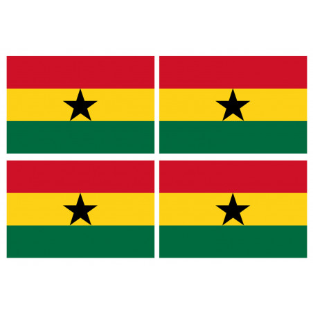 Drapeau Ghana (4 stickers 9.5x6.3cm) - Autocollant(sticker)