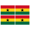 Drapeau Ghana (4 stickers 9.5x6.3cm) - Sticker/autocollant