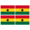 Drapeau Ghana (4 stickers 9.5x6.3cm) - Autocollant(sticker)