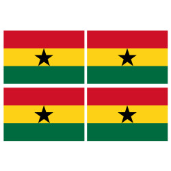 Drapeau Ghana (8 stickers 9.5x6.3cm) - Sticker/autocollant